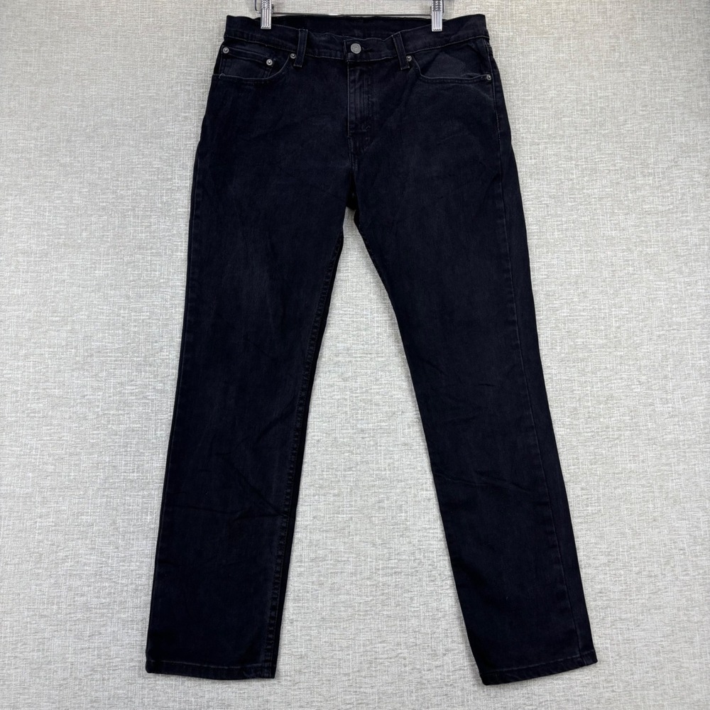 Levis 511 Slim Fit Mens 33x30 Jeans Black Fuzzy Faded Denim Pants